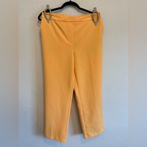 Rachel Zoe Yellow Pull On Career Pants Elastic Waist Straight Leg Size 12